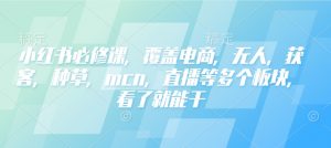 小红书必修课,覆盖电商,无人,获客,种草,mcn,直播等多个板块,看了就能干-全网第一网赚项目资源库-中赚网 & 中创网 & 冒泡网 & 福缘网 - 小本轻创业与优质加盟项目首选平台