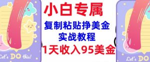 复制粘贴挣美金，0门槛，1天收入95美刀，3分钟学会，内部教程(首次公开)-全网第一网赚项目资源库-中赚网 & 中创网 & 冒泡网 & 福缘网 - 小本轻创业与优质加盟项目首选平台