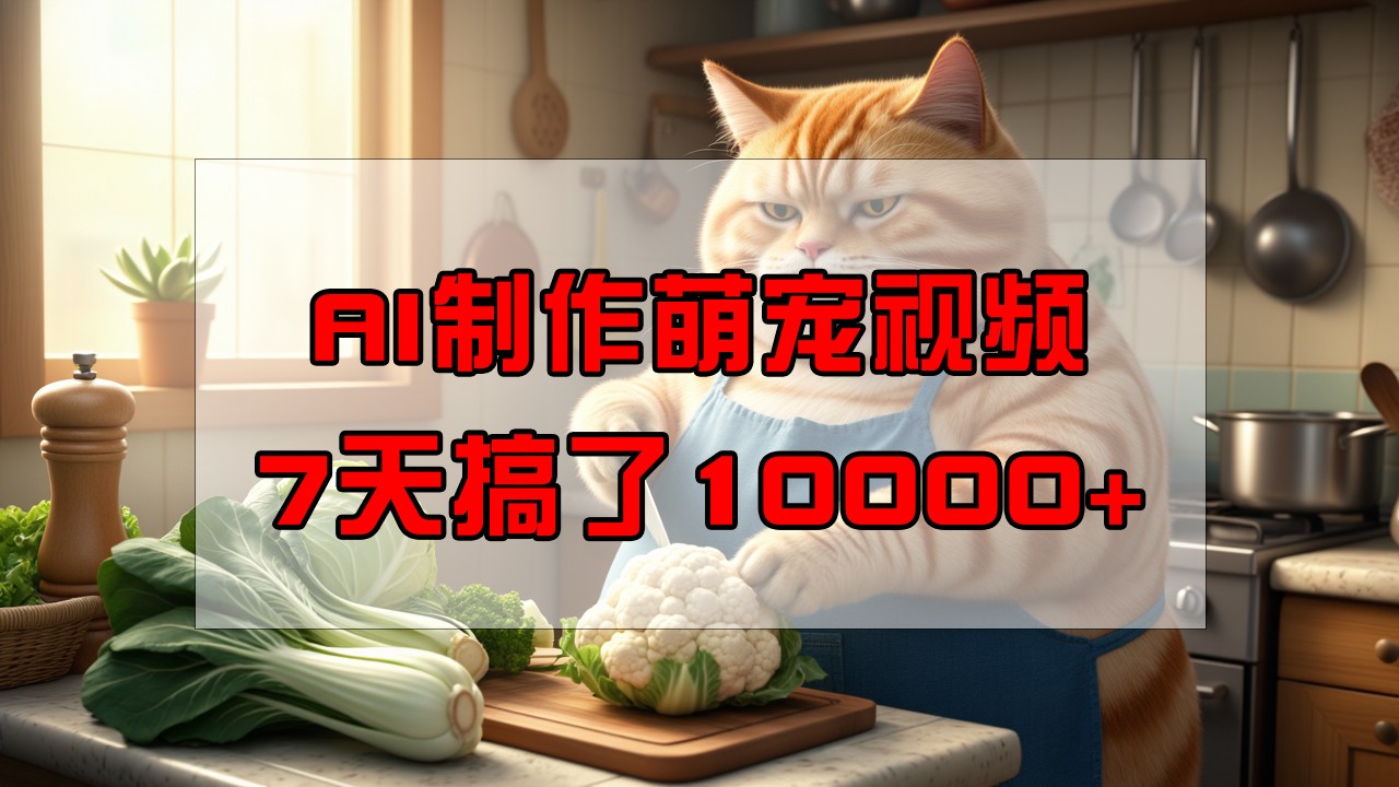 靠AI制作萌宠视频，7天搞了1万+，操作简单门槛低，有手机就行-全网第一网赚项目资源库-中赚网 & 中创网 & 冒泡网 & 福缘网 - 小本轻创业与优质加盟项目首选平台