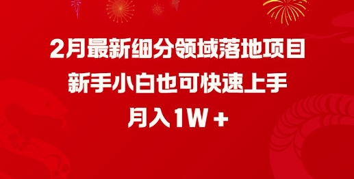 2月最新细分领域落地项目，新手小白也可快速上手，月入1W-全网第一网赚项目资源库-中赚网 & 中创网 & 冒泡网 & 福缘网 - 小本轻创业与优质加盟项目首选平台
