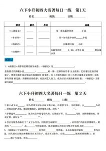 小升初语文【四大名著每日一练】-全网第一网赚项目资源库-中赚网 & 中创网 & 冒泡网 & 福缘网 - 小本轻创业与优质加盟项目首选平台