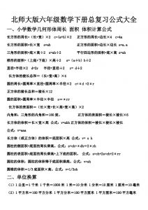 六下北师大数学期末总复习公式大全-全网第一网赚项目资源库-中赚网 & 中创网 & 冒泡网 & 福缘网 - 小本轻创业与优质加盟项目首选平台