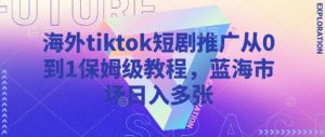 海外tiktok短剧推广从0到1保姆级教程，蓝海市场日入多张-全网第一网赚项目资源库-中赚网 & 中创网 & 冒泡网 & 福缘网 - 小本轻创业与优质加盟项目首选平台