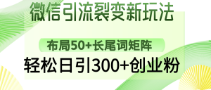 微信引流裂变新玩法：布局50+长尾词矩阵，轻松日引300+创业粉-全网第一网赚项目资源库-中赚网 & 中创网 & 冒泡网 & 福缘网 - 小本轻创业与优质加盟项目首选平台
