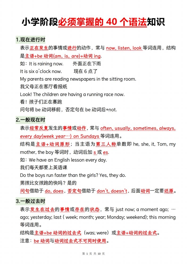 小升初英语【小学阶段必须掌握的40个语法知识】-全网第一网赚项目资源库-中赚网 & 中创网 & 冒泡网 & 福缘网 - 小本轻创业与优质加盟项目首选平台