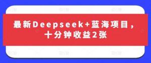最新Deepseek+蓝海项目，十分钟收益2张-全网第一网赚项目资源库-中赚网 & 中创网 & 冒泡网 & 福缘网 - 小本轻创业与优质加盟项目首选平台