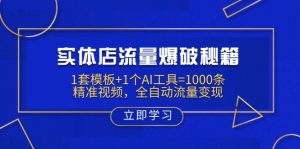 实体店流量爆破秘籍:1套模板+1个AI工具=1000条精准视频,全自动流量变现-全网第一网赚项目资源库-中赚网 & 中创网 & 冒泡网 & 福缘网 - 小本轻创业与优质加盟项目首选平台