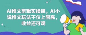 AI推文剪辑实操课，AI小说推文玩法不仅上限高，收益还可观-全网第一网赚项目资源库-中赚网 & 中创网 & 冒泡网 & 福缘网 - 小本轻创业与优质加盟项目首选平台