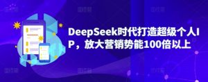 DeepSeek时代打造超级个人IP，放大营销势能100倍以上-全网第一网赚项目资源库-中赚网 & 中创网 & 冒泡网 & 福缘网 - 小本轻创业与优质加盟项目首选平台