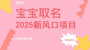 2025新风口项目宝宝取名,0成本高利润,附保姆级教程,月入过万不是梦-全网第一网赚项目资源库-中赚网 & 中创网 & 冒泡网 & 福缘网 - 小本轻创业与优质加盟项目首选平台
