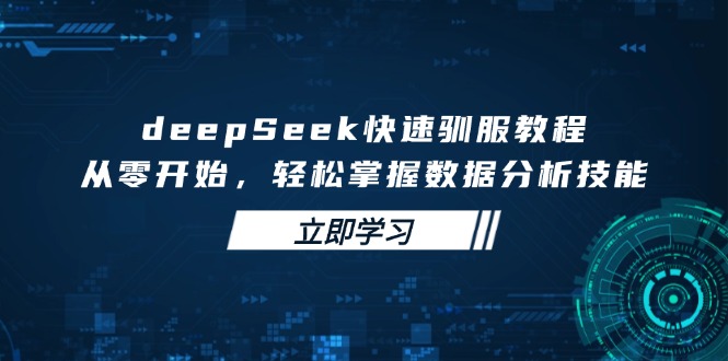 deepSeek快速驯服教程，从零开始，轻松掌握数据分析技能-全网第一网赚项目资源库-中赚网 & 中创网 & 冒泡网 & 福缘网 - 小本轻创业与优质加盟项目首选平台
