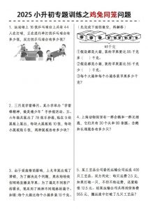 2025小升初专题训练之鸡兔同笼问题-全网第一网赚项目资源库-中赚网 & 中创网 & 冒泡网 & 福缘网 - 小本轻创业与优质加盟项目首选平台