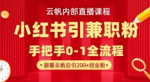 云帆内部直播课，小红书引流兼职粉教程，日引500+月变现过W-全网第一网赚项目资源库-中赚网 & 中创网 & 冒泡网 & 福缘网 - 小本轻创业与优质加盟项目首选平台