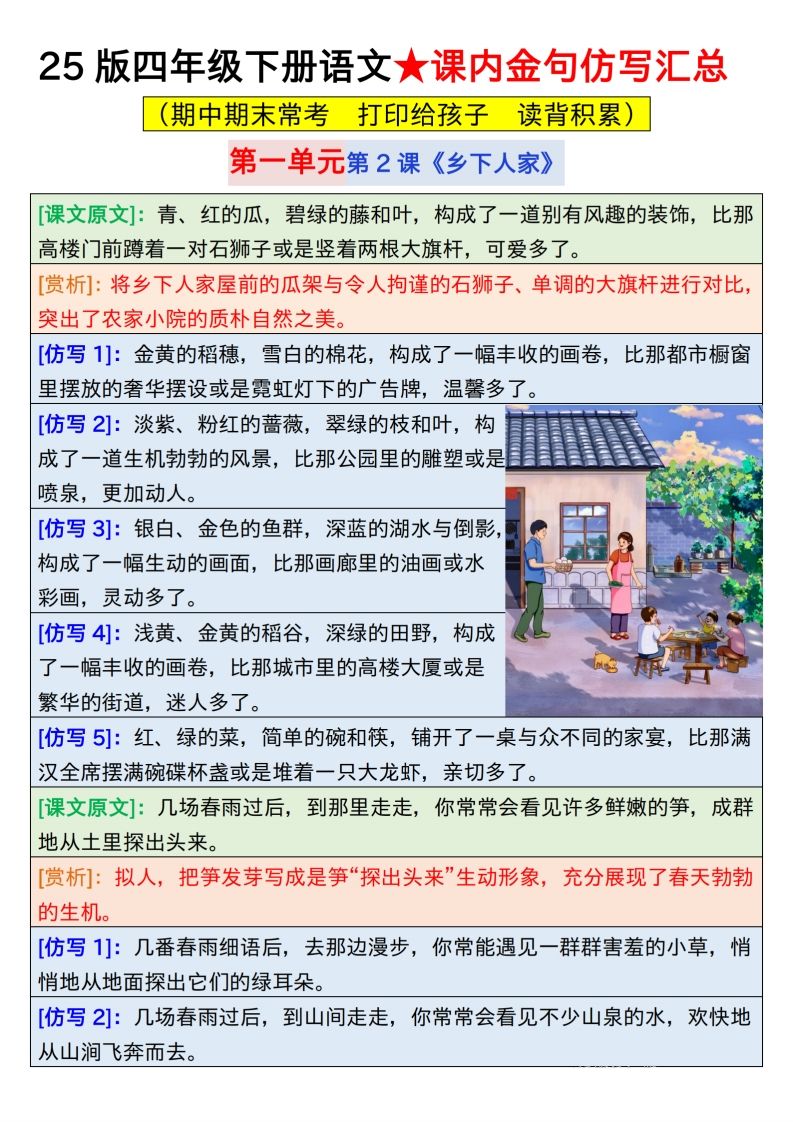 25版四下语文课内金句仿写汇总31页-全网第一网赚项目资源库-中赚网 & 中创网 & 冒泡网 & 福缘网 - 小本轻创业与优质加盟项目首选平台