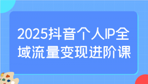 2025抖音个人IP全域流量变现进阶课:选爆品、抖音付费投流、千川投流实操及优化等-全网第一网赚项目资源库-中赚网 & 中创网 & 冒泡网 & 福缘网 - 小本轻创业与优质加盟项目首选平台