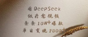 用DeepSeek做疗愈视频,条条10W+爆款,单日变现多张-全网第一网赚项目资源库-中赚网 & 中创网 & 冒泡网 & 福缘网 - 小本轻创业与优质加盟项目首选平台