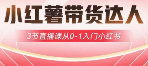小红薯达人带货启航计划，3节直播课从0-1入门小红书-全网第一网赚项目资源库-中赚网 & 中创网 & 冒泡网 & 福缘网 - 小本轻创业与优质加盟项目首选平台