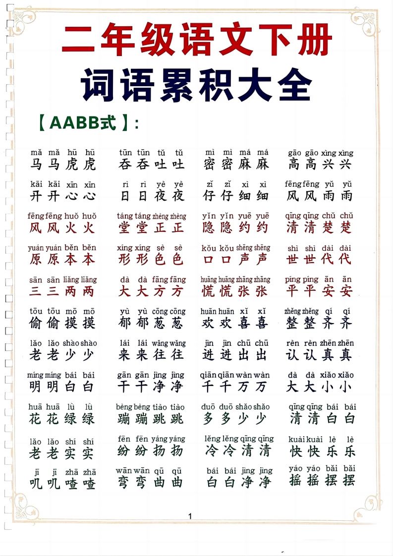 二下语文词语积累大全（10页）-全网第一网赚项目资源库-中赚网 & 中创网 & 冒泡网 & 福缘网 - 小本轻创业与优质加盟项目首选平台