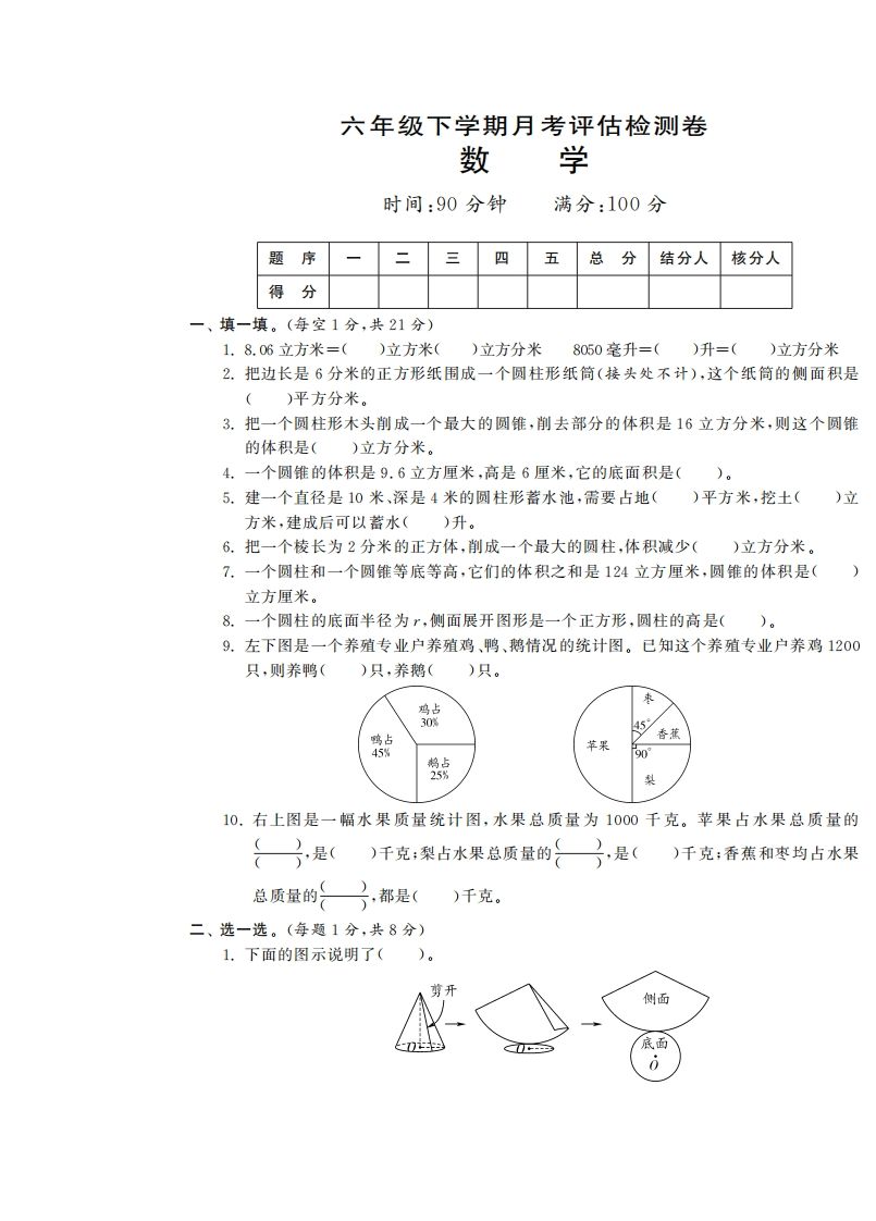 六下苏教版数学第一次月考试卷-全网第一网赚项目资源库-中赚网 & 中创网 & 冒泡网 & 福缘网 - 小本轻创业与优质加盟项目首选平台