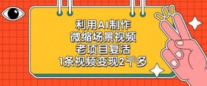 利用AI制作微缩场景视频,老项目复活,1条视频变现2k-全网第一网赚项目资源库-中赚网 & 中创网 & 冒泡网 & 福缘网 - 小本轻创业与优质加盟项目首选平台