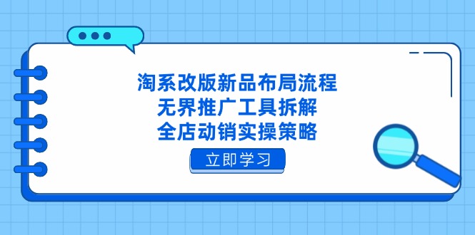 淘系改版新品布局流程，无界推广工具拆解，全店动销实操策略-全网第一网赚项目资源库-中赚网 & 中创网 & 冒泡网 & 福缘网 - 小本轻创业与优质加盟项目首选平台