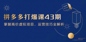 拼多多打爆课第 43 期,掌握高价虚拟项目,运营技巧全解析(15节-全网第一网赚项目资源库-中赚网 & 中创网 & 冒泡网 & 福缘网 - 小本轻创业与优质加盟项目首选平台