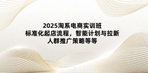 2025淘系电商实训班：标准化起店流程，智能计划与拉新，人群推广策略等等-全网第一网赚项目资源库-中赚网 & 中创网 & 冒泡网 & 福缘网 - 小本轻创业与优质加盟项目首选平台