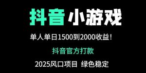 抖音官方小游戏2025全网最新玩法,暴利赚钱项目,单机日入2000+-全网第一网赚项目资源库-中赚网 & 中创网 & 冒泡网 & 福缘网 - 小本轻创业与优质加盟项目首选平台