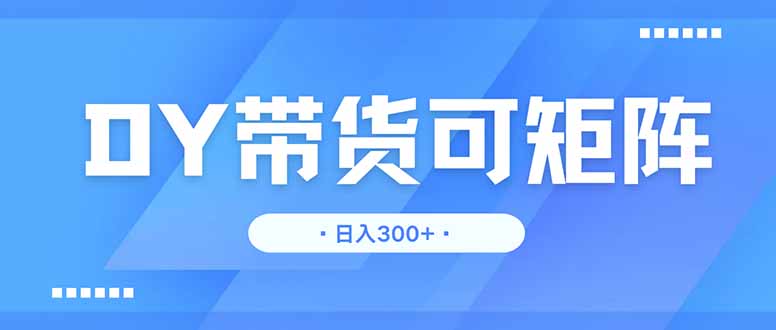 DY带货，日入300＋矩阵无上限-全网第一网赚项目资源库-中赚网 & 中创网 & 冒泡网 & 福缘网 - 小本轻创业与优质加盟项目首选平台