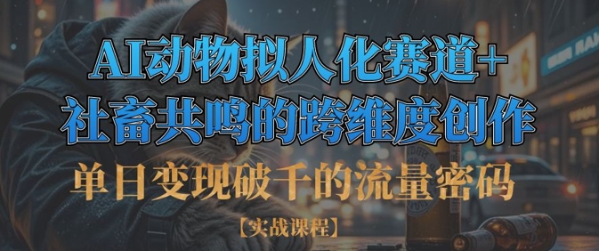 单日变现破千的流量密码，AI动物拟人化赛道+社畜共鸣的跨维度创作-全网第一网赚项目资源库-中赚网 & 中创网 & 冒泡网 & 福缘网 - 小本轻创业与优质加盟项目首选平台