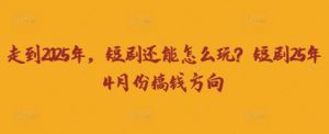 走到2025年,短剧还能怎么玩?短剧25年4月份搞钱方向-全网第一网赚项目资源库-中赚网 & 中创网 & 冒泡网 & 福缘网 - 小本轻创业与优质加盟项目首选平台