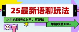 25年最新语聊玩法,纯手工,单机收益100+,小白也能轻松上手,可矩阵操作-全网第一网赚项目资源库-中赚网 & 中创网 & 冒泡网 & 福缘网 - 小本轻创业与优质加盟项目首选平台