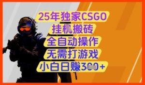 25年独家CSGO挂G搬砖，全自动操作，无需打游戏，小白日入3张+【揭秘】-全网第一网赚项目资源库-中赚网 & 中创网 & 冒泡网 & 福缘网 - 小本轻创业与优质加盟项目首选平台