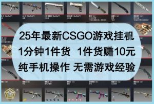 25年最新CSGO游戏挂G,1分钟1件货,1件货挣10元,纯手机操作,无需游戏经验【揭秘】-全网第一网赚项目资源库-中赚网 & 中创网 & 冒泡网 & 福缘网 - 小本轻创业与优质加盟项目首选平台