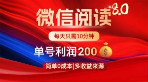 微信阅读8.0玩法!!0撸,没有任何成本有手就行,一天利润200+-全网第一网赚项目资源库-中赚网 & 中创网 & 冒泡网 & 福缘网 - 小本轻创业与优质加盟项目首选平台