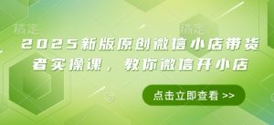 2025新版原创微信小店带货者实操课，教你微信开小店-全网第一网赚项目资源库-中赚网 & 中创网 & 冒泡网 & 福缘网 - 小本轻创业与优质加盟项目首选平台