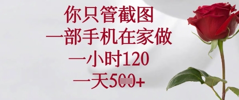 你只管截图，一部手机在家做，苹果安卓都可以，一小时120，一天5张+【揭秘】-全网第一网赚项目资源库-中赚网 & 中创网 & 冒泡网 & 福缘网 - 小本轻创业与优质加盟项目首选平台