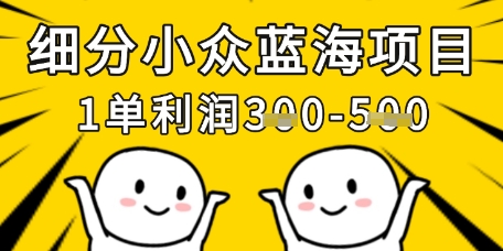 细分小众蓝海项目，一单利润3张，每月收入稳定过1w+-全网第一网赚项目资源库-中赚网 & 中创网 & 冒泡网 & 福缘网 - 小本轻创业与优质加盟项目首选平台