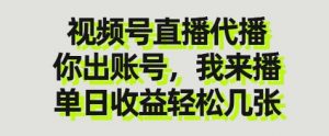 视频号直播代播,你出账号我来播,单日收益轻松几张【揭秘】-全网第一网赚项目资源库-中赚网 & 中创网 & 冒泡网 & 福缘网 - 小本轻创业与优质加盟项目首选平台