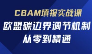 CBAM填报实战课，欧盟碳边界调节机制，从零到精通-全网第一网赚项目资源库-中赚网 & 中创网 & 冒泡网 & 福缘网 - 小本轻创业与优质加盟项目首选平台