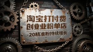 淘宝打付费创业粉单店每天稳定10-20精准粉持续增长【揭秘】-全网第一网赚项目资源库-中赚网 & 中创网 & 冒泡网 & 福缘网 - 小本轻创业与优质加盟项目首选平台