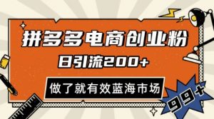 拼多多引流电商创业粉,日引200+,可矩阵放大,做了就有效【揭秘】-全网第一网赚项目资源库-中赚网 & 中创网 & 冒泡网 & 福缘网 - 小本轻创业与优质加盟项目首选平台
