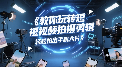 教你玩转短视频拍摄剪辑，轻松拍出手机大片-全网第一网赚项目资源库-中赚网 & 中创网 & 冒泡网 & 福缘网 - 小本轻创业与优质加盟项目首选平台