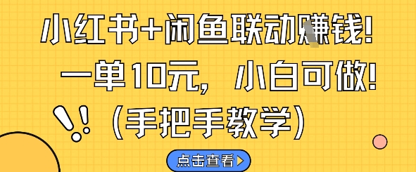 小红书+闲鱼联动挣钱，一单10元，小白可做-全网第一网赚项目资源库-中赚网 & 中创网 & 冒泡网 & 福缘网 - 小本轻创业与优质加盟项目首选平台