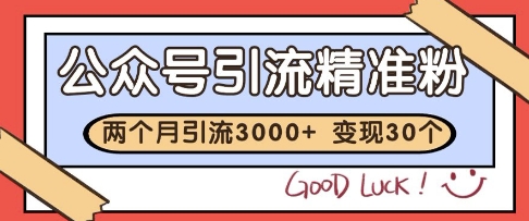 公众号精准粉引流玩法，2个月3000+精准粉，变现30个W【揭秘】-全网第一网赚项目资源库-中赚网 & 中创网 & 冒泡网 & 福缘网 - 小本轻创业与优质加盟项目首选平台