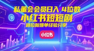 私董会会员日入4位数小红书红果短剧拉新爆单经验分享-全网第一网赚项目资源库-中赚网 & 中创网 & 冒泡网 & 福缘网 - 小本轻创业与优质加盟项目首选平台