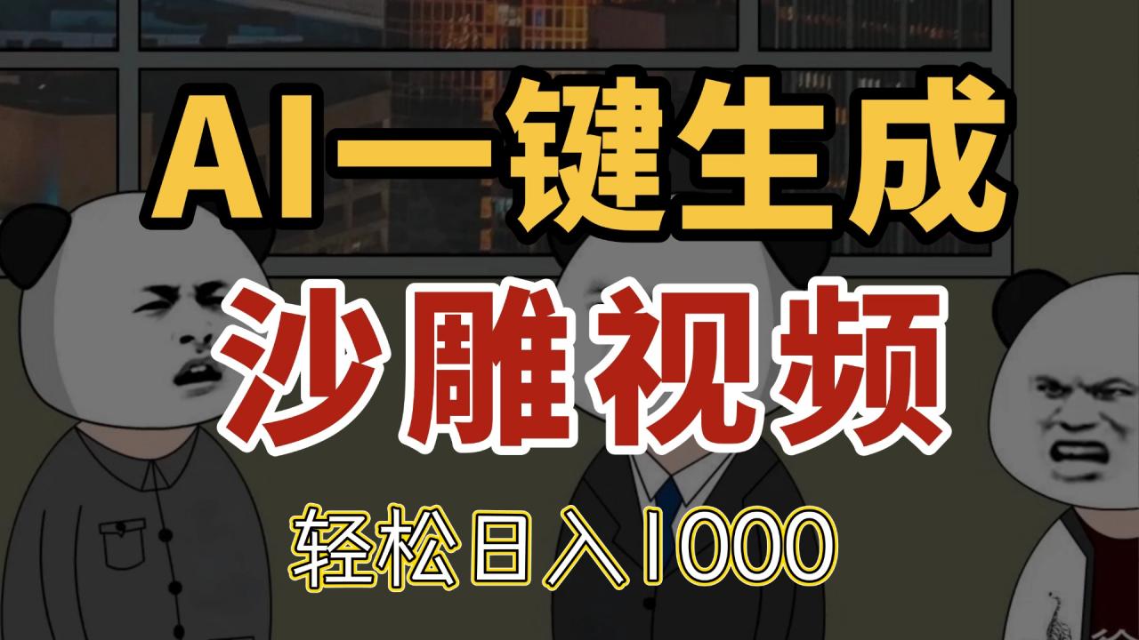 AI一键生成沙雕视频，一条视频千万播放，轻松日入1000-全网第一网赚项目资源库-中赚网 & 中创网 & 冒泡网 & 福缘网 - 小本轻创业与优质加盟项目首选平台