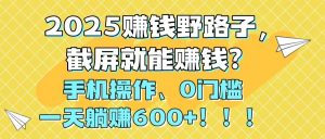 2025赚钱野路子，截屏就能赚钱？手机操作0门槛，一天躺赚600+！！！-全网第一网赚项目资源库-中赚网 & 中创网 & 冒泡网 & 福缘网 - 小本轻创业与优质加盟项目首选平台