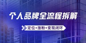 个人品牌全流程拆解：定位+涨粉+变现闭环，微信生态运营与资源整合-全网第一网赚项目资源库-中赚网 & 中创网 & 冒泡网 & 福缘网 - 小本轻创业与优质加盟项目首选平台