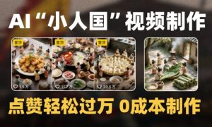 爆款1000W+播放微缩景观迷你小人国AI视频0成本制作全流程教学-全网第一网赚项目资源库-中赚网 & 中创网 & 冒泡网 & 福缘网 - 小本轻创业与优质加盟项目首选平台